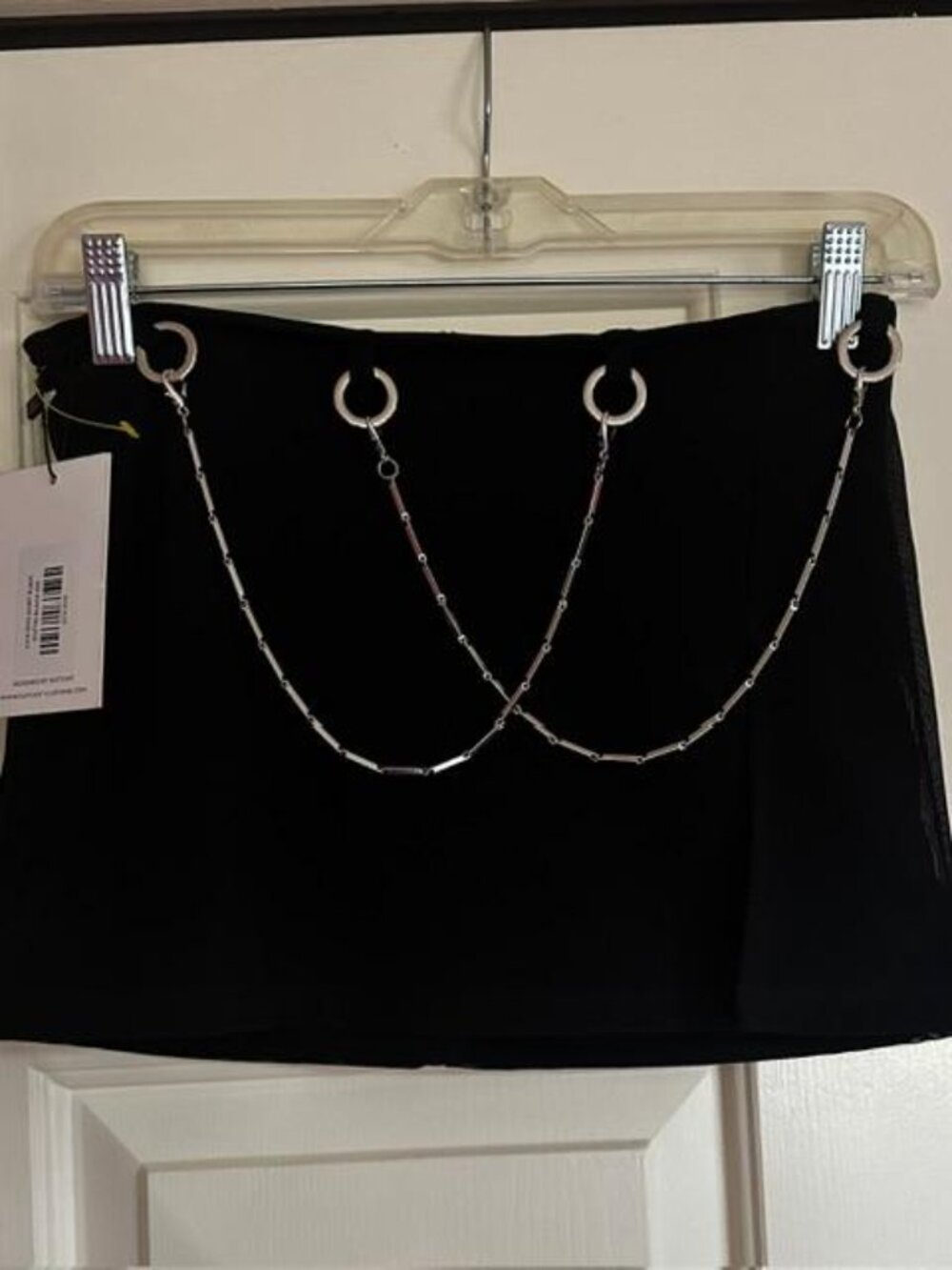 *NEW Outcast Livia Black Mini Skirt w Slit Back Zip Size XXS Polyester/Spandex